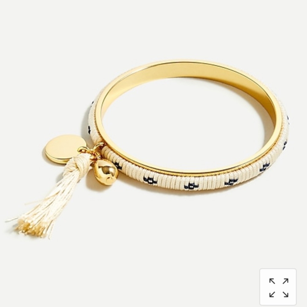 J.Crew Embroidered Tassel Charm Bracelet